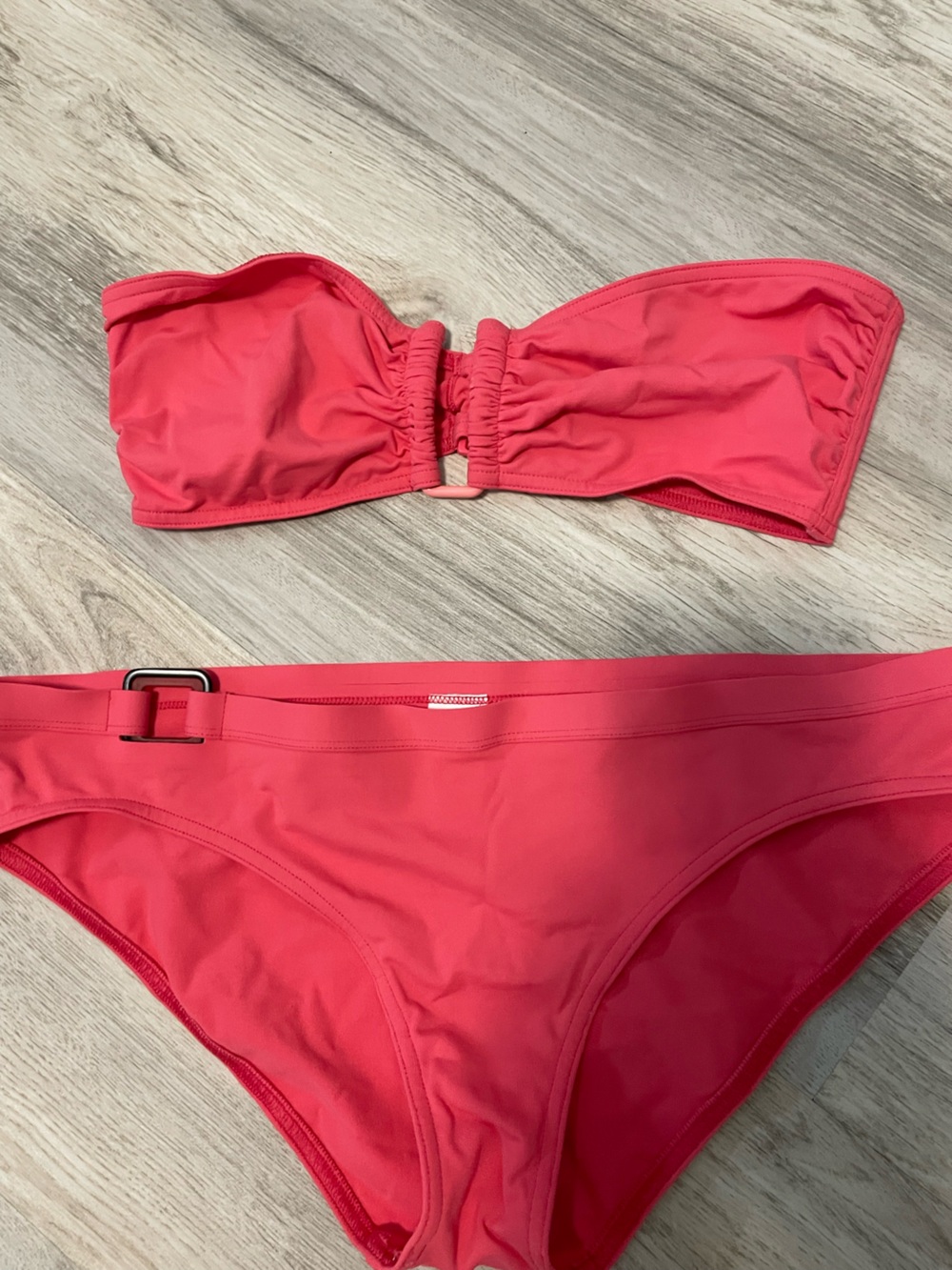 Strapless Coral Bikini Set - Women Swim Bikini. ( Top not the same as the bottom - Picture 3 of 4